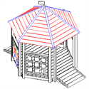 Bilder von Spielhaus "Hexagonal" mit tic tac toe