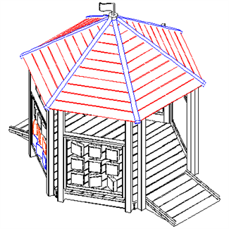 Bilder von Spielhaus "Hexagonal" mit tic tac toe