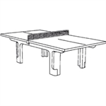 TT-Tisch mit Beton Fussgestell ohne Netz