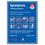 Spielplatztafel gross, für Signalständer